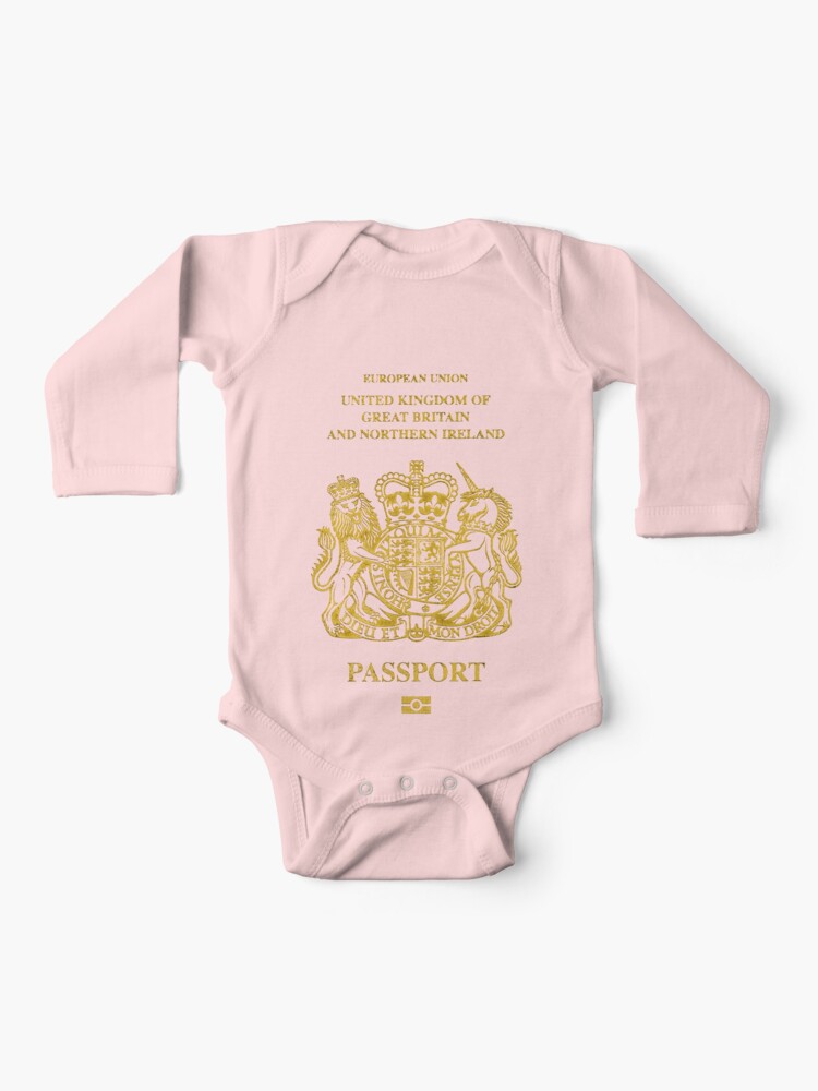 Baby One-Piece, NDVH EU UK Passport designed and sold by nikhorne