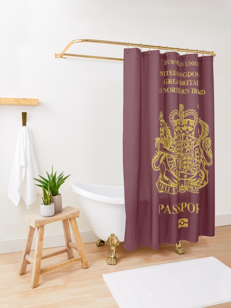 Alternate view of NDVH EU UK Passport Shower Curtain