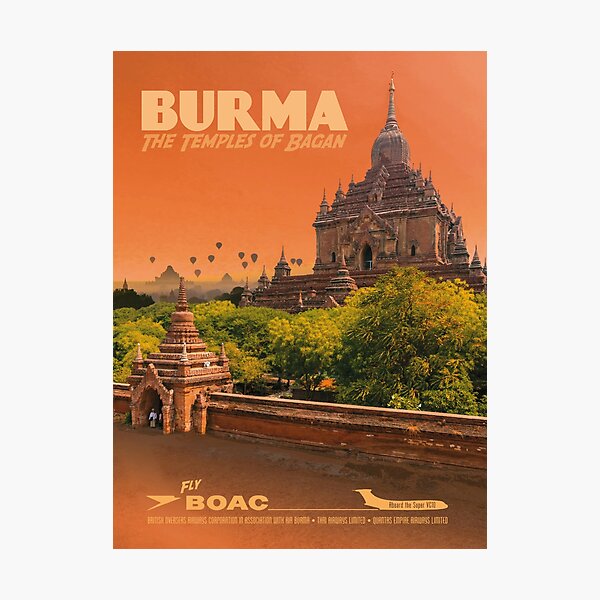 Item preview, Vintage-Style Bagan Travel Poster designed and sold by travelwitheric.