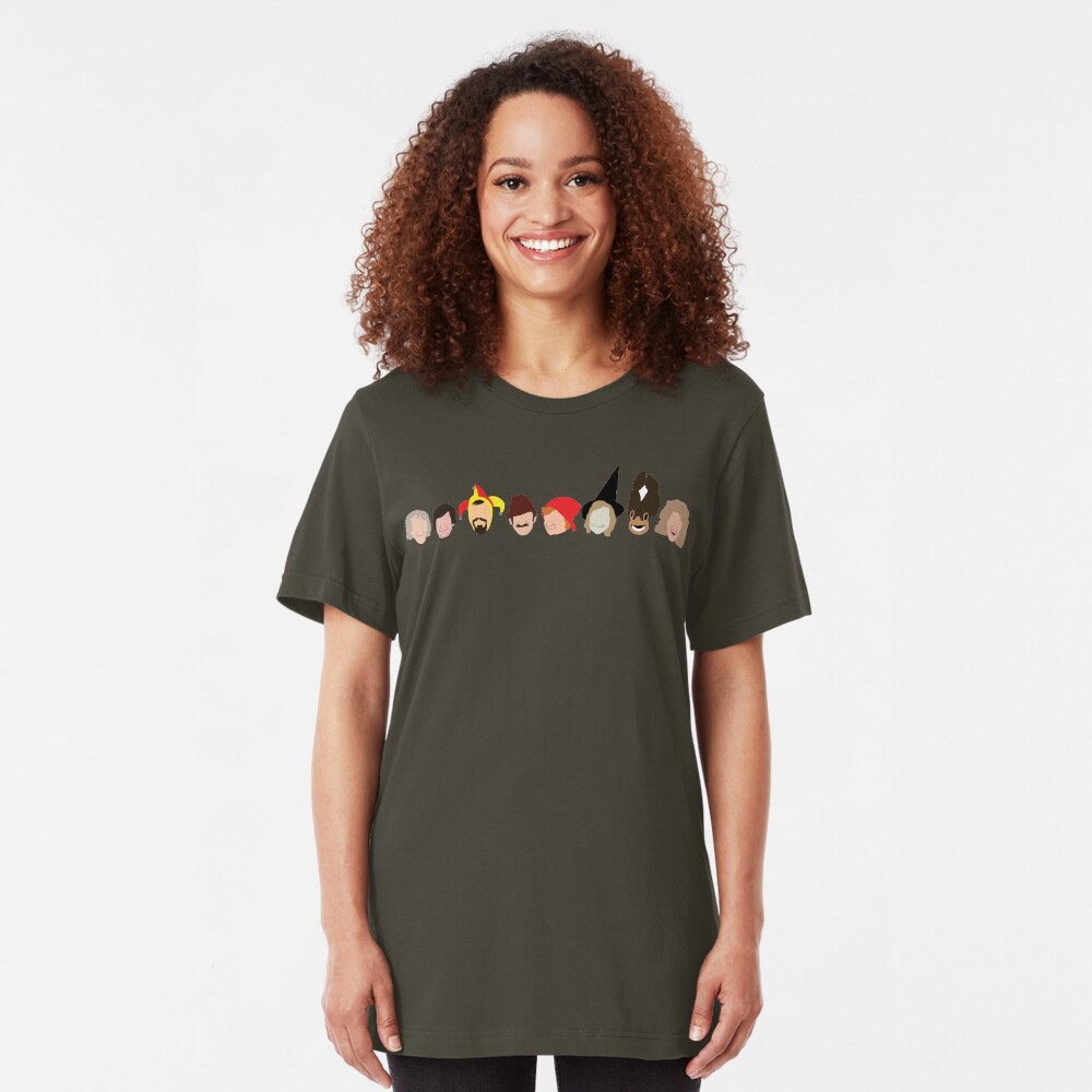 NDVH Rentaghost characters Slim Fit T-Shirt