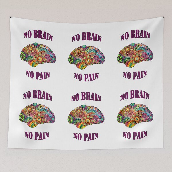 Item preview, No Brain - No Pain (purple text on white) designed and sold by ColorfulCortex.