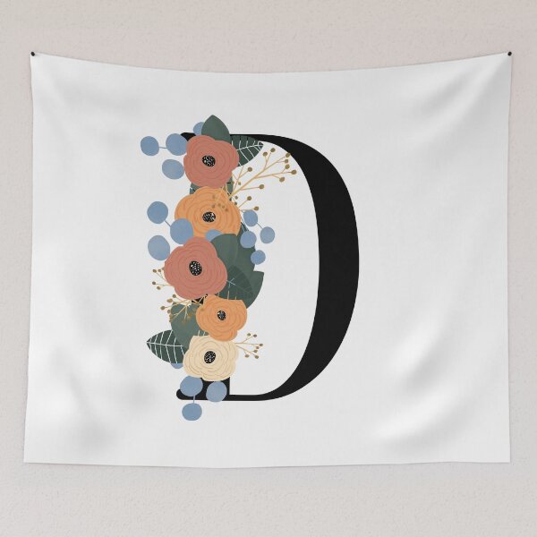 Item preview, Floral Letter D designed and sold by Egodcounseling.