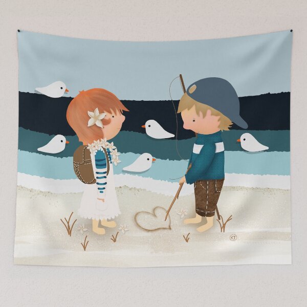 Item preview, Love Heart in the Sand Valentines designed and sold by Karin Taylor.