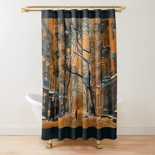 Amaretto Snow Day Shower Curtain