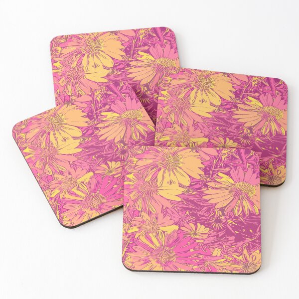 Item preview, Psychedelic Floral Pattern Pink Yellow designed and sold by michellene.