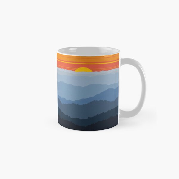 "Bright Blue Ridge Sunset Panorama Classic Mug
