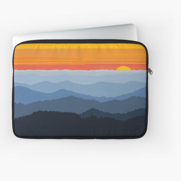 "Bright Blue Ridge Sunset Panorama Laptop Sleeve