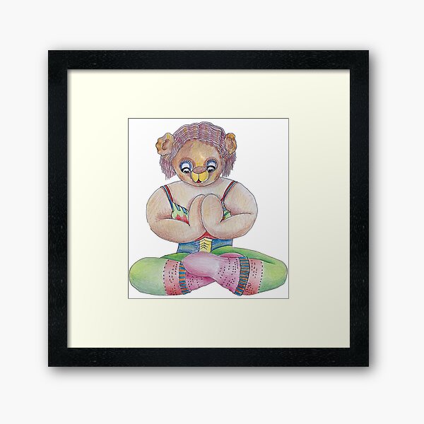 Yoga Bear Framed Art Print