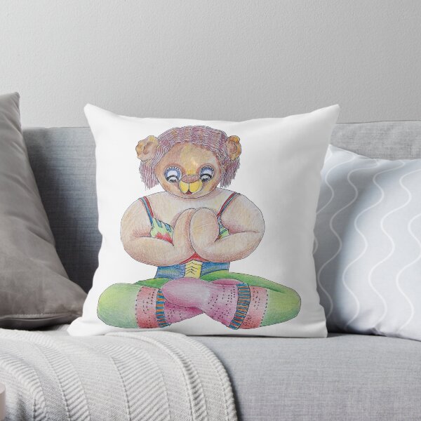 Yoga Bear Throw Pillow