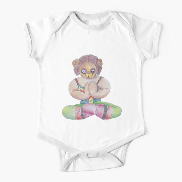 Yoga Bear Short Sleeve Baby One-Piece