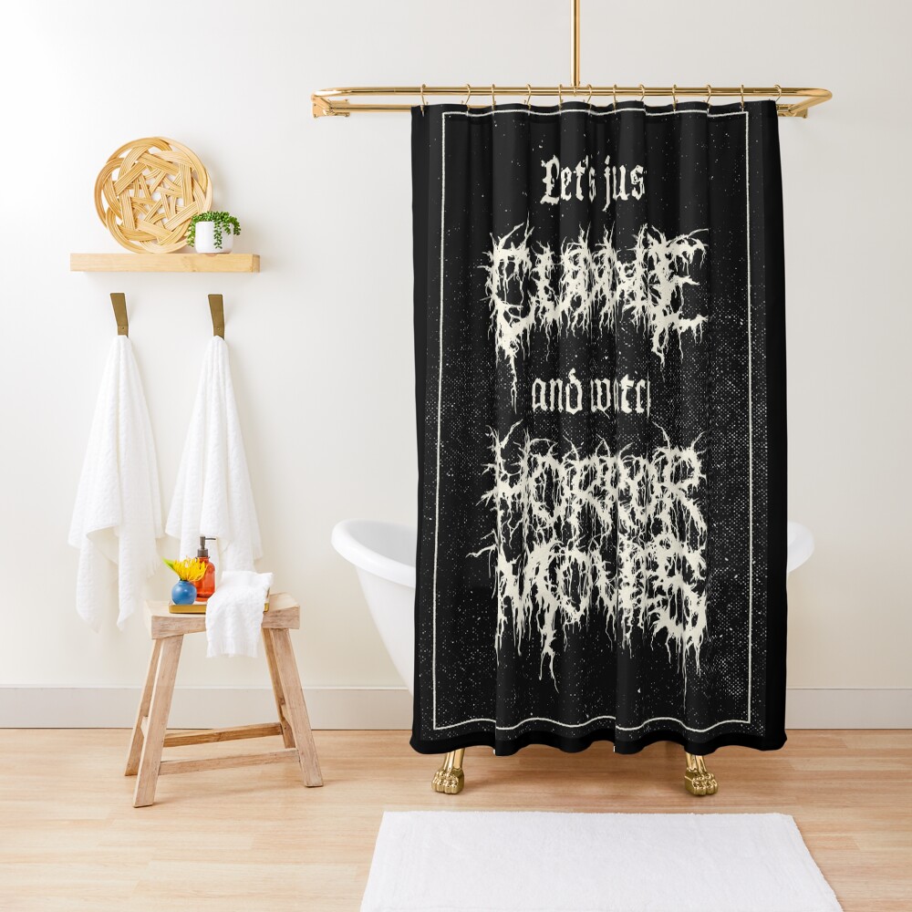 "Cuddles & Horror Movies" Shower Curtain for Sale by KcShoemake Redbubble