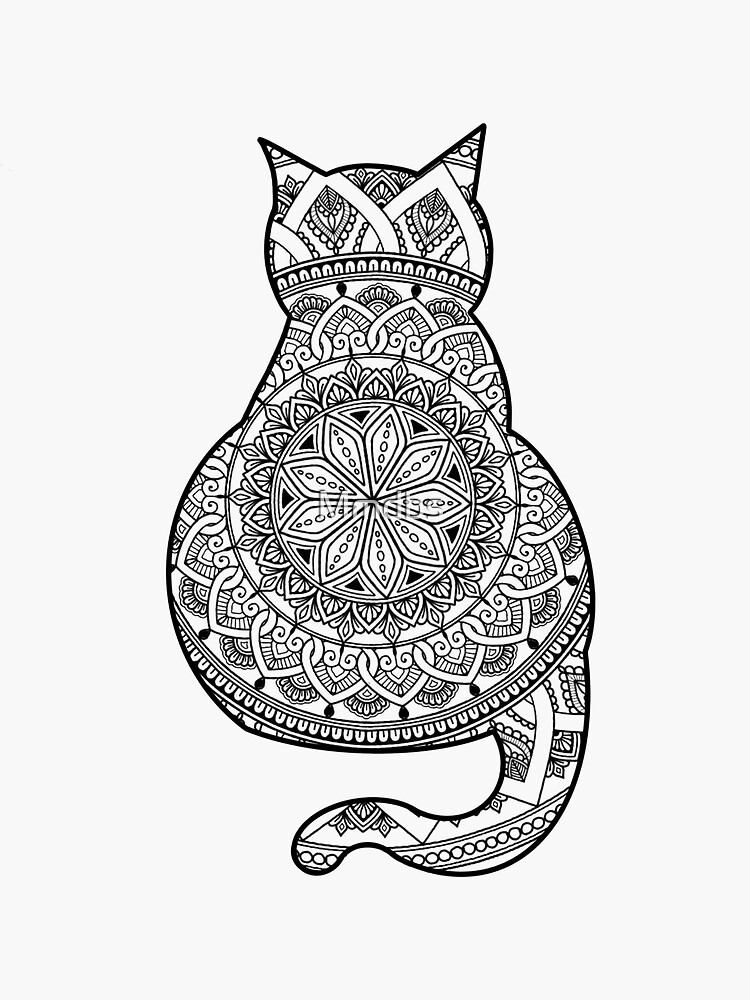 "Mandala cat" Sticker for Sale by Mmdbs | Redbubble
