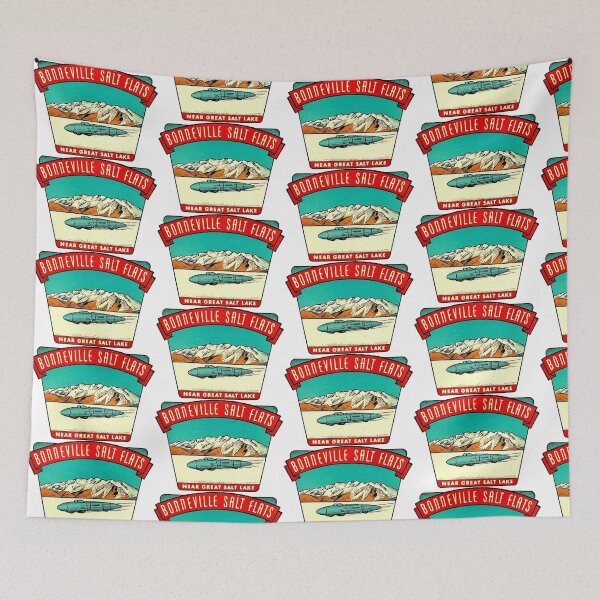 Item preview, Bonneville Salt Flats Utah Vintage Travel Decal designed and sold by hilda74.