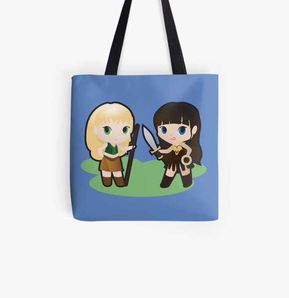 Geek Babies: Xena & Gabrielle All Over Print Tote Bag