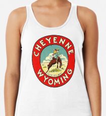 Cheyenne Wyoming Frontier Days Vintage Travel Decal Racerback Tank Top