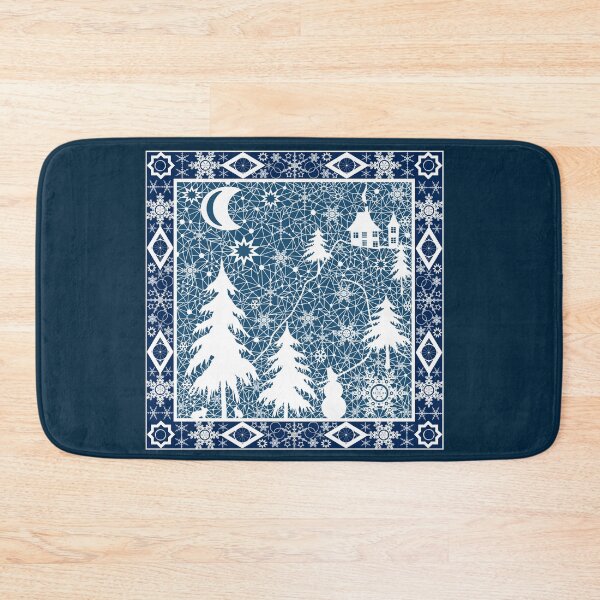 Item preview, Christmas white lace ornament landscape retro design ethno designed and sold by fuzzyfox.