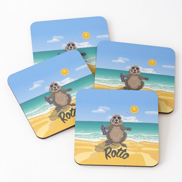 Item preview, Rotto - Rottnest Island Quokka on the Beach [Text Under] by Amanda M Lucas designed and sold by Amanda Lucas.
