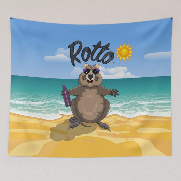 Item preview, Rotto - Rottnest Island Quokka on the Beach [Text Over] by Amanda M Lucas designed and sold by Amanda Lucas.