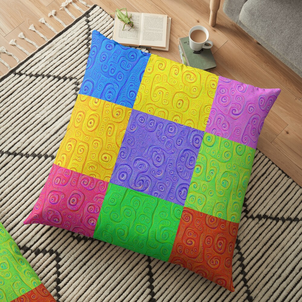Deep Dreaming of a Color World 2K 2 Floor Pillow
