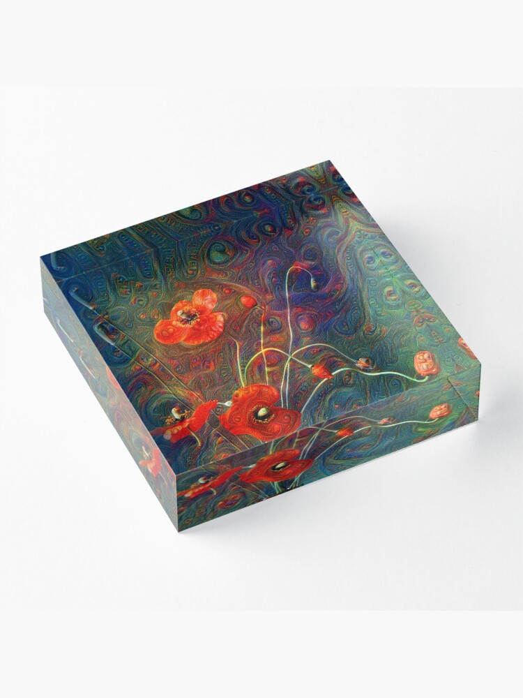 Alternate view of Poppies Acrylic Block