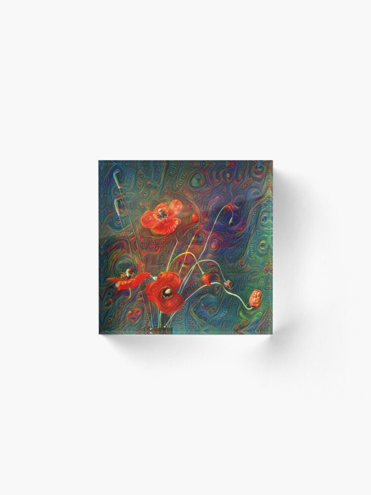 Alternate view of Poppies Acrylic Block