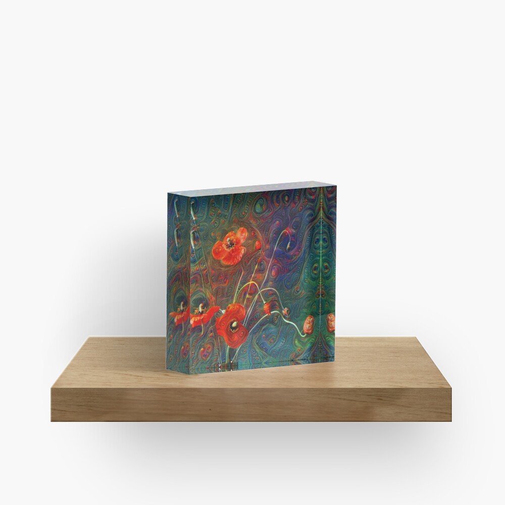 Poppies Acrylic Block