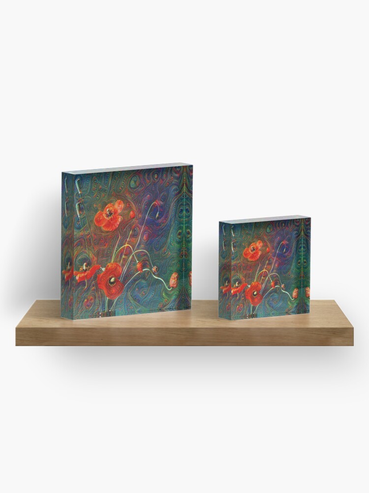 Alternate view of Poppies Acrylic Block