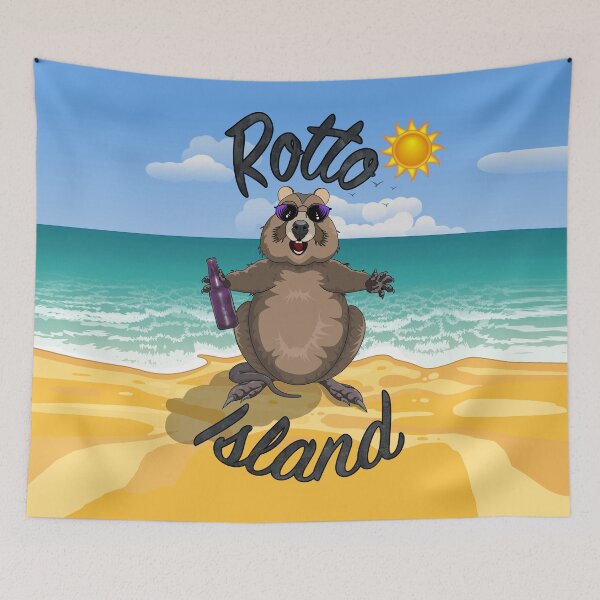 Item preview, Rotto Island - Rottnest Island Quokka on the Beach by Amanda M Lucas designed and sold by Amanda Lucas.
