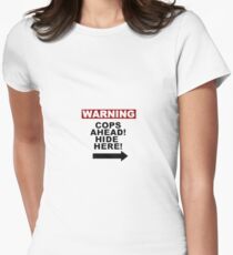 Warning: Cops Women's Fitted T-Shirt