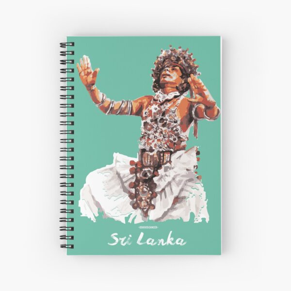 "Traditional Sri lankan Kandy ( udarata ) Dancer Art" Spiral Notebook