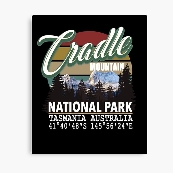 Cradle Mountain National Park with GPS Location Tasmania Australia Canvas Print