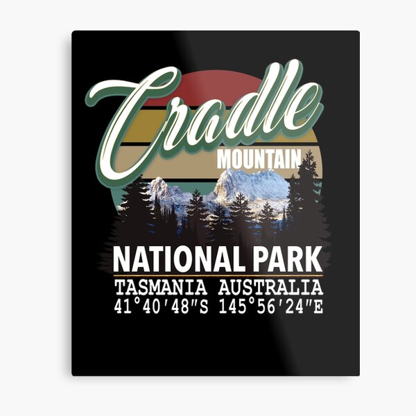 Cradle Mountain National Park with GPS Location Tasmania Australia Metal Print