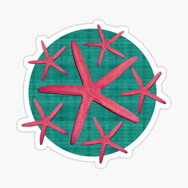 Estrella de Mar Turquesa y Rosa Pegatina