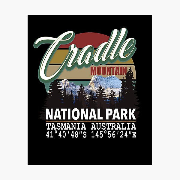 Item preview, Vintage Cradle Mountain National Park with GPS Location Tasmania Australia designed and sold by Bullish-Bear.