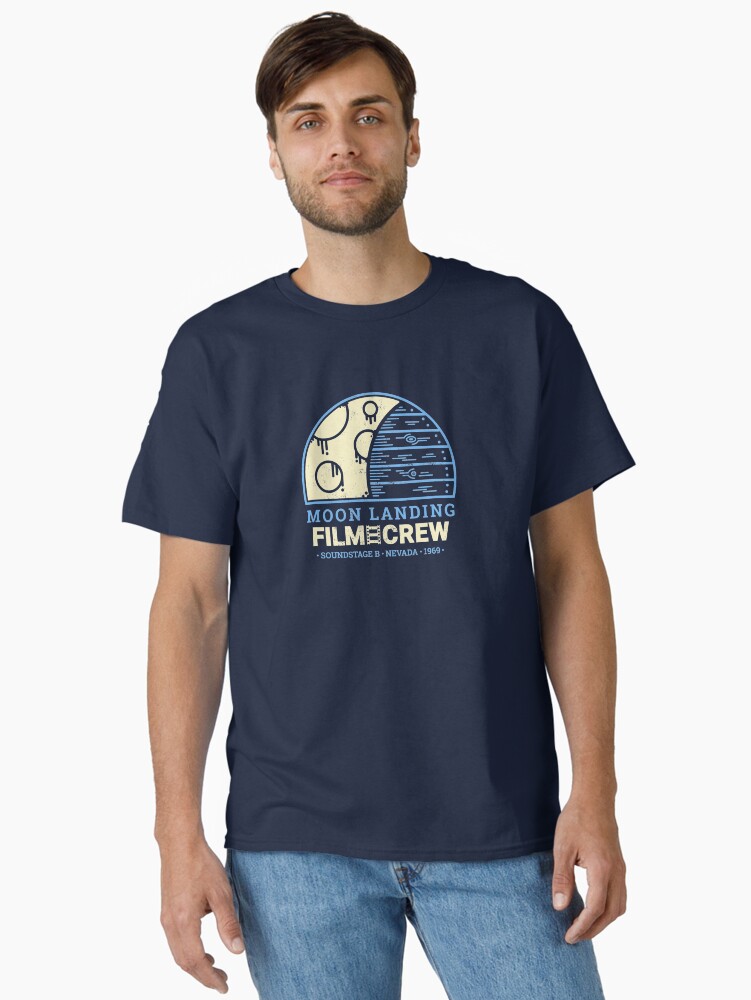Thumbnail 2 of 7, Classic T-Shirt, Moon Landing Hoax Film Crew | Conspiracy Theory designed and sold by JustSandN.