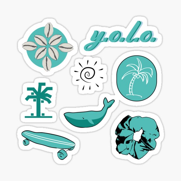 Summer sticker pack, aesthetic sticker bundle, print cut