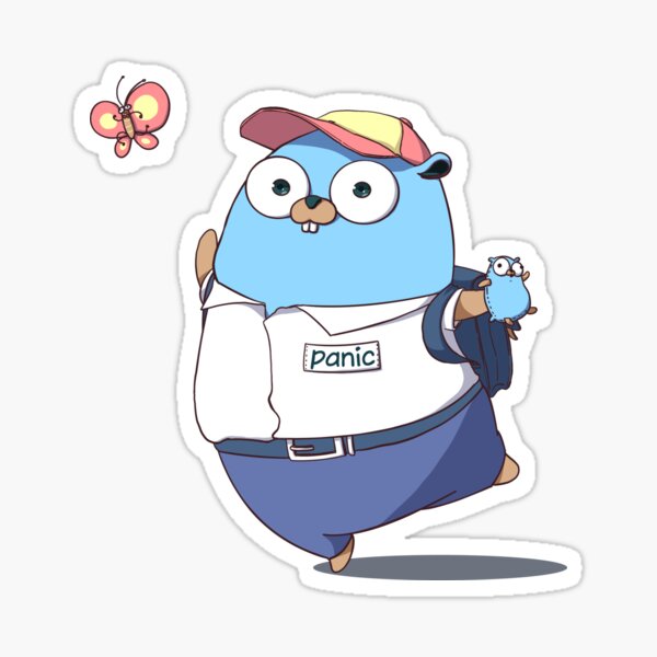 Golang Gopher Go Panic Sticker