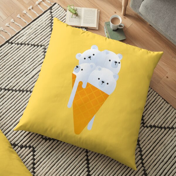 Polar Bear Ice Cream Floor Pillow