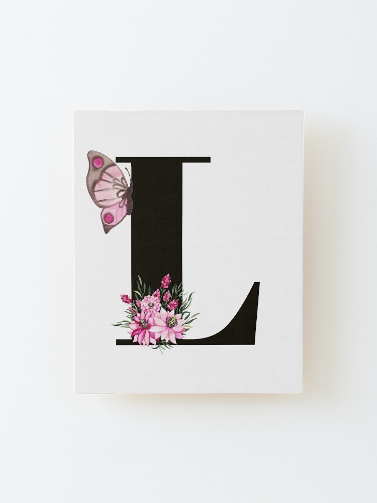 letter b alphabet monogram pink flower and butterfly Lightweight