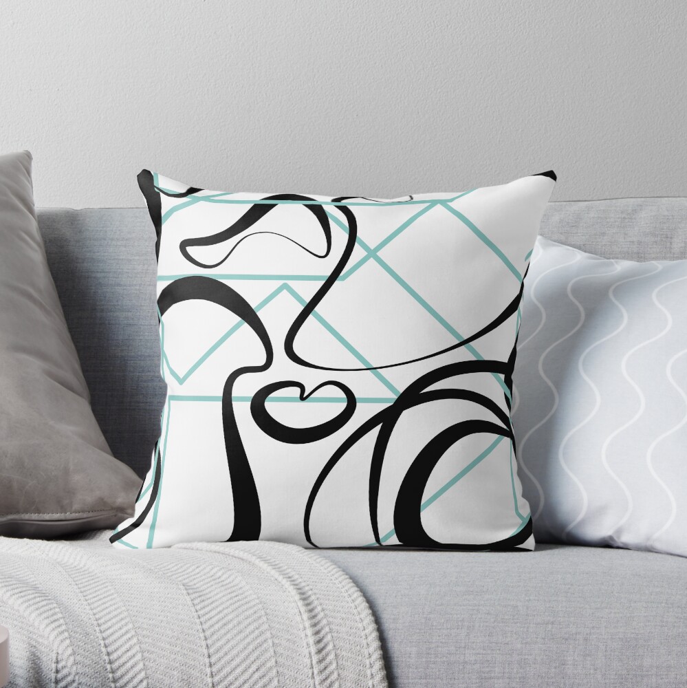 Abstract shapes geometric pattern Throw Pillow
