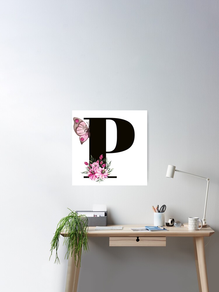 Letter P Wall Decor, Letter P Print, Letter P Poster, Letter P Wall Art,  Letter P Sign, Letter P real foil, Letter P Nursery Decor, Initial