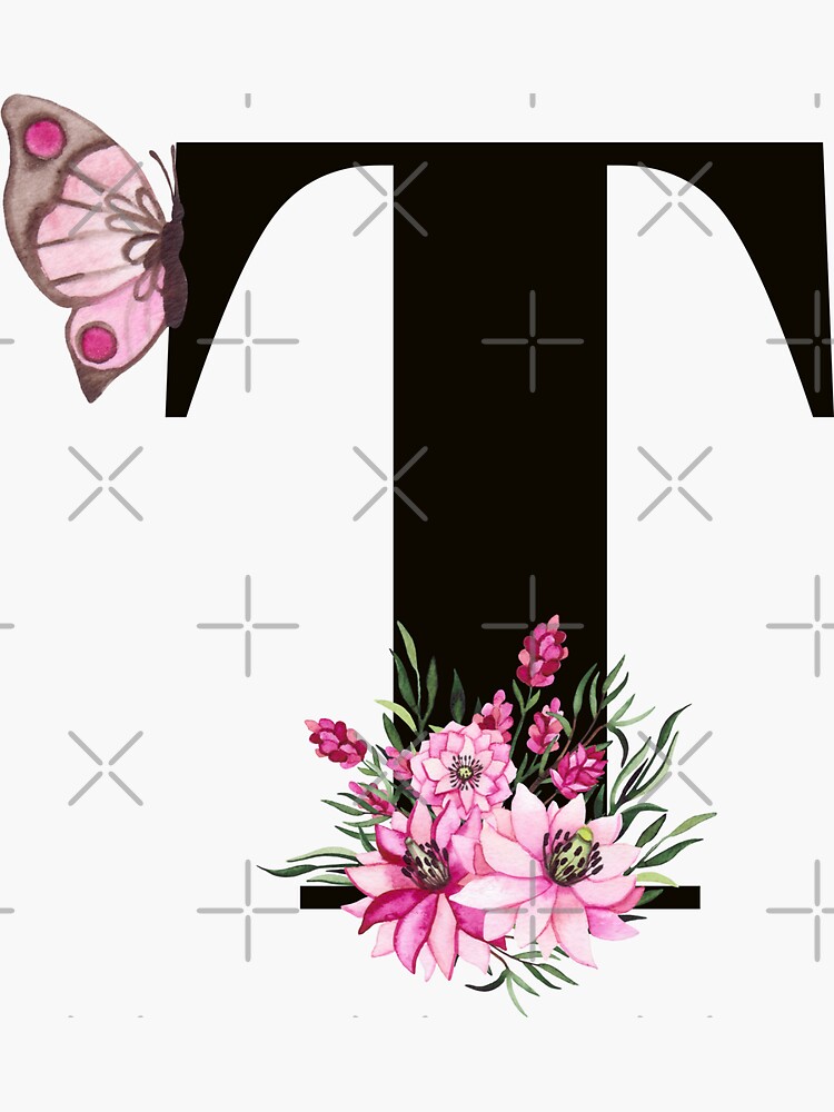 letter b alphabet monogram pink flower and butterfly Lightweight