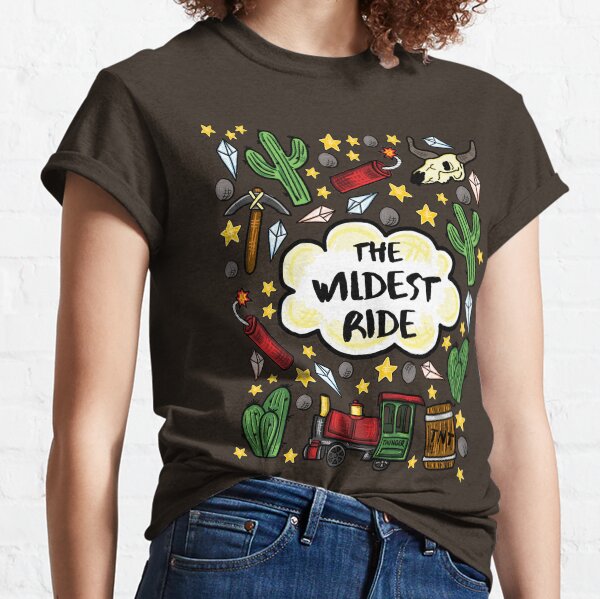 Wildest Ride in the Frontier - Hand Drawn Mine Train Attraction Illustration Classic T-Shirt