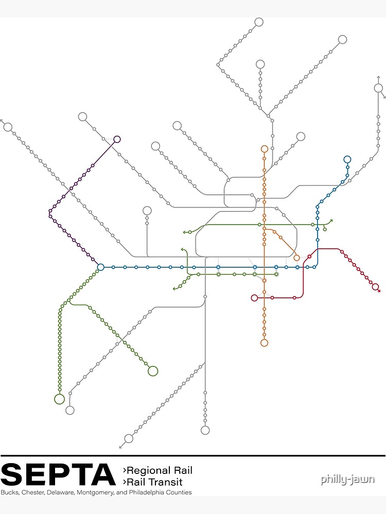 Septa Transit Map Photographic Print By Philly Jawn Redbubble