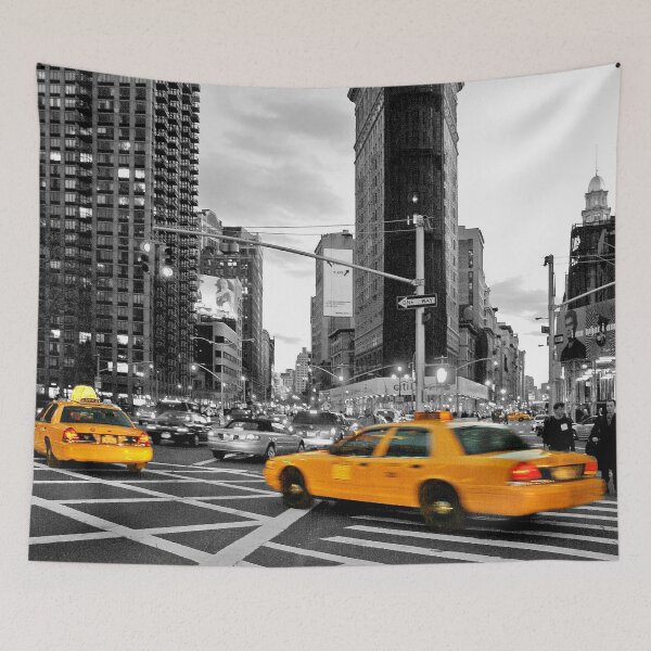Item preview, NYC Yellow Cabs Flat Iron Building designed and sold by Hell-Prints.