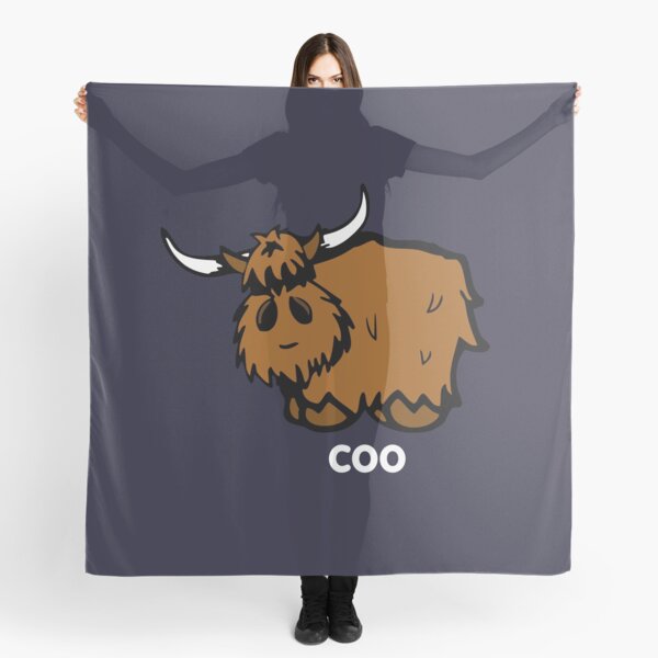 Heilan' Coo – white text Scarf