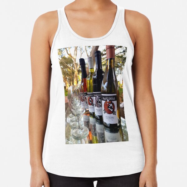 Whos Pouring - Adelaide Hills Wine Region - Fleurieu Peninsula - by South Australian artist Avril Thomas Racerback Tank Top