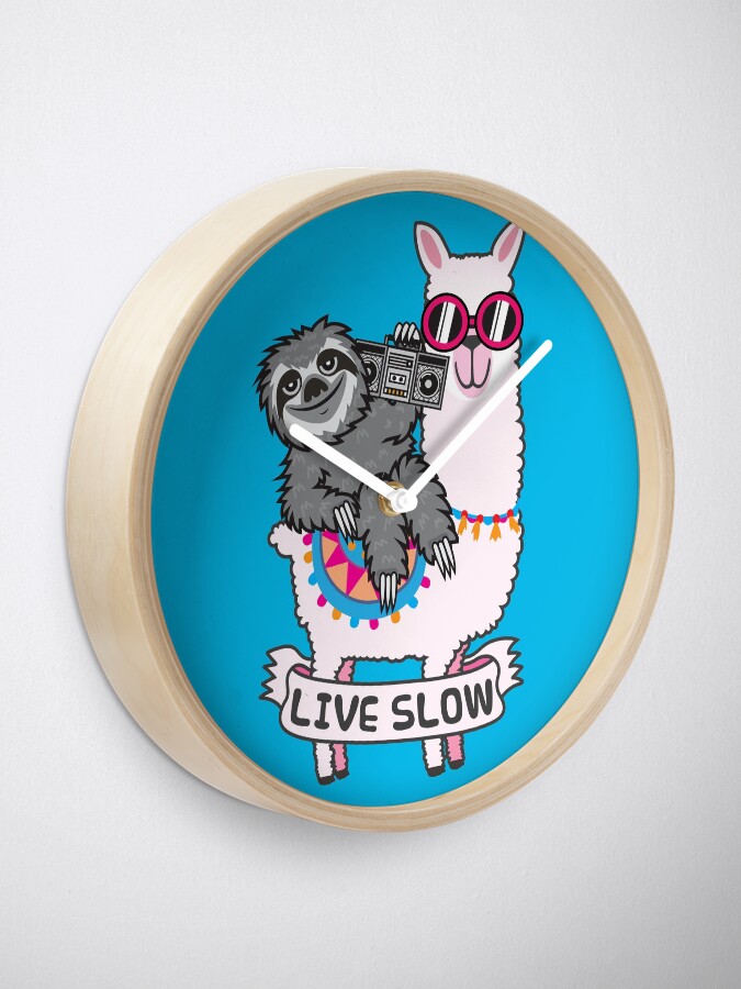 Alternate view of Sloth llama Clock