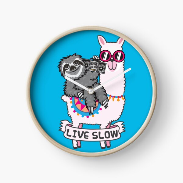 Sloth llama Clock
