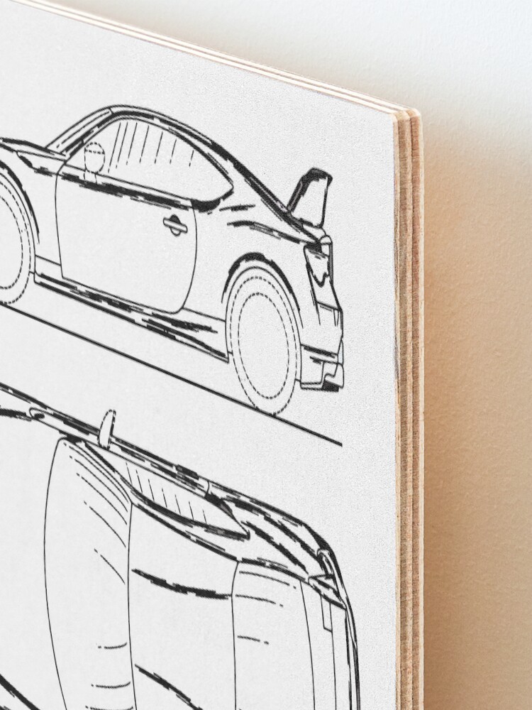 Alternate view of GT86 Blueprint Mounted Print